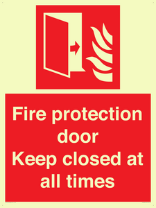 Fire protection door Keep closed at all times